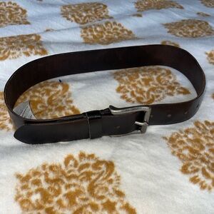 ABERCROMBIE LEATHER BELT. Length 34” width-1 1/4. Great for jeans skirts etc.